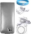 6-in-1 mega pack of Silver Grey Apple Ipod Nano 5th generation Beltclip Carrying Case + Screen Protector + Car Charger + Ipod Nano 5g Wall Charger + USB Data Cable + Wristband
