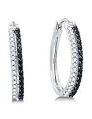 0.51 cttw. Diamond Earrings Fashion Hoops 14K White Gold
