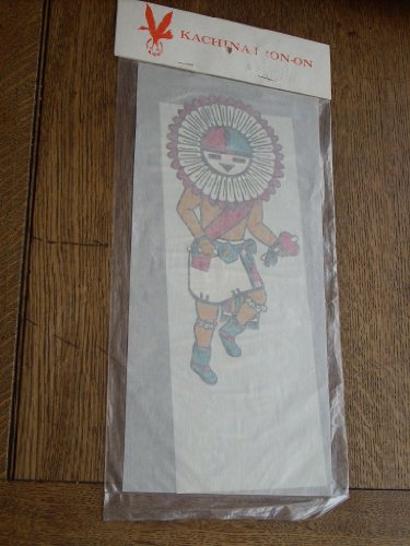 Vintage KACHINA IRON ON - Sun dancer with red and green rattles. By A-Big-B Creation, Phoenix, Arizona. 9