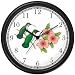Red & Gray Throated Hummingbirds on Branch & 3 Pink Hibiscus Flowers - JP Wall Clock by WatchBuddy Timepieces (White Frame)