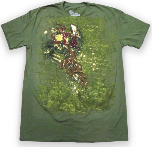 Miami Ink Winged Skull & Cross Men's T-Shirt (Olive)