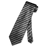 Black Neck Tie with Silver Tear Drops Man's NeckTie