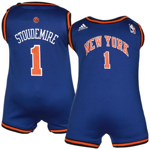 adidas New York Knicks #1 Amar'e Stoudemire Infant Revolution Replica Jersey Creeper-Royal Blue (12 Months)