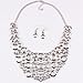 Qiyun (TM) Circles Graduated Bubbles Flat Plaque Bib Statement Choker Necklace Earring Set