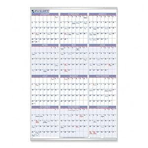 Amazon.com : AT-A-GLANCE Recycled Yearly Wall Calendar, Large Wall ...