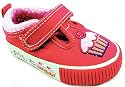 Buckle My Shoe Girls Cupcake T Bar Stylish Coral T-bar Canvas Velcro Deck Shoes