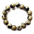 Dalmation Jasper Gemstone Beads Stretch Ring, 4mm Beads