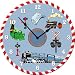 Dolce Mia Trains Sew Vintage Nursery Wall Clock - Sew Vintage