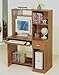 All new item Brown wood finish computer desk with hutch