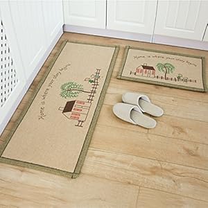 Ustide 2-Piece Washable Bathroom Rug Sets Kitchen Rug Set Soft Rug