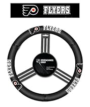 NHL Philadelphia Flyers Leather Steering Wheel Cover, One Size, Black
