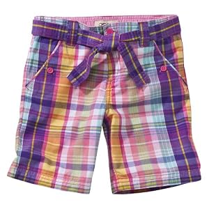 Girls' Cherokee® Multicolor Plaid Tie Belt Bermuda Short