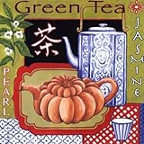 Asian Tea FINEST BRAND CANVAS Print With Added Heavy BRUSHSTROKES Helen Vladykina 12x12