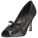 DEVA Women's Diamante Peep Toe Heel