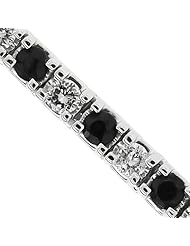 2.90 Ct F Vs Round Cut Diamond Black and White Tennis Bracelet 14k White Gold