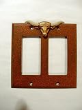 Switch Plate Single Rocker with Texas Longhorn / Chisholm Trail with Hand Finish