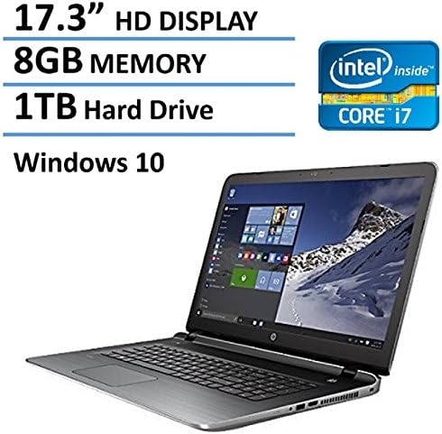 2016 HP Pavilion 17 Premium High Performance Laptop, Intel i7 CPU up to 3.10GHz, 8GB DDR3 RAM, 1TB HDD, 17.3" HD+ BrightView LED Display, DVD Drive, USB 3.0, HDMI, HD Webcam, B&amp;O Audio, Windows 10