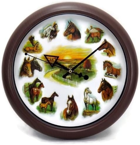 ARTIST "RUANE MANNING'S" ONE-OF-A-KIND HORSE CLOCK WITH SOUND