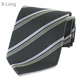 Black Striped New Extra Long Necktie Tie