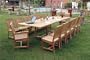Teak Outdoor Patio Dining Set, 13 pieces