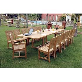 Anderson Collections Set-33 Valencia Double Extension Table with Dining Chairs