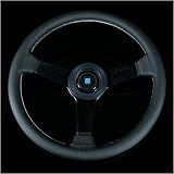 Nardi Classic 340mm Steering Wheel - Black Perforated Leather/ Black Spokes / White Stitch