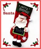 Christmas Stocking Santa with Black Board