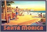 Visit Santa Monica Art Poster Print by Kerne Erickson, 38x26