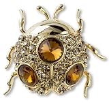 Golden Crystal Beetle Animal Brooches And Pins