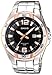 Casio Men's MTP1305D-1AV Silver Stainless-Steel Quartz Watch with Black Dial