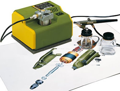Proxxon 27120 Kleinkompressor MK 240 mit Airbrush AB 100