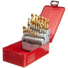 Dormer A097 High Speed Steel Jobber Drill Bit Set, Bright Finish with TiN Coated Tip, Round Shank, 118 Degree Split Point