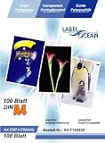 100 Blatt A4 Overheadfolie (OHP Transparentfolie Transparentpapier) für Inkjetdrucker Laserdrucker Tintenstrahldrucker Kopierer