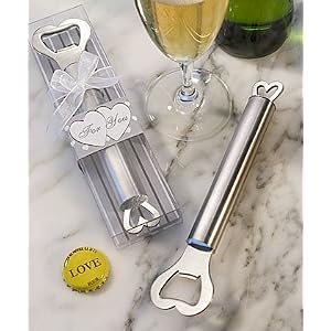 Heart Shaped Stainless Steel Bottle Opener Wedding Favors, 20