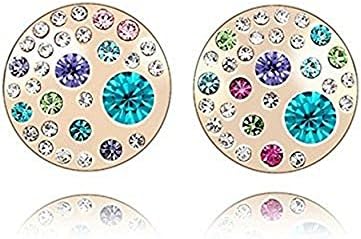 HOT Newest 18K Gold Plating Genuine Austrian Crystal SWA Element Crystal Round Stud Earring Colors