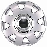 Drive Accessories KT1004-15S/C/BK 15' Silver and Chrome with Black Center ABS Plastic Wheel Cover Replica Hubcaps - Pack of 4