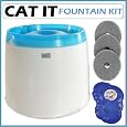 Cat It 50053 Fresh and Clear Small Drinking Fountain with Fresh and Clear Fountain Replacement Cartridge 3-Pack and Fountain Place Mat