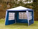 3x3m Pavillon blau +2Seitenteile