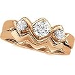 14K Rose Gold Diamond Wedding Set - 0.70 Ct.