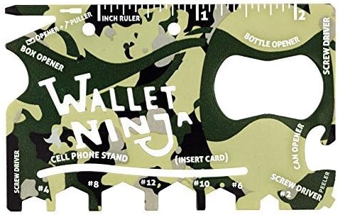 Camouflage Wallet Ninja 18 in 1 Multi-purpose Credit Card Size Multi-Tool by Vante