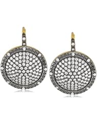 Freida Rothman Belargo Jewelry "Metropolitan" Two Tone Plated Times Square Drop Earrings