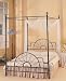 Queen Size Metal Headboard and Footboard with Canopy in Black Finish