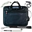 Kroo Gray Seal Case For Kindle DX + USB Data Cable + Black Car Charger + Black E-Reader Light + Determination Strap (Combo)