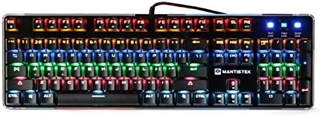 MANTISTEK 104 Keys LED USB Gaming Keyboard Colorful Ergonomic Back Light Liquid Crystal Panel