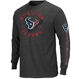 NFL Men's Houston Texans Gridiron Tough III Adult Long Sleeve Basic Tee (Charcoal Heather, Large)