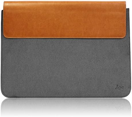 LOE 13.3 Inch PU Leather Carrying Laptop Notebook Sleeve Bag For Apple New Macbook, iPad Pro 12.9, Ultrabook Light Gray