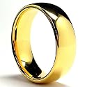 7MM 18K Gold Plated Dome Tungsten Ring Wedding Band Sizes 7 to 12