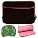 Brown with Pink Trim Extra Pocket Scratch and Water Resistant Micro Suede Nubuck Sleeve Case with Interior Bubble Padding for ASUS U33JC-A1 13 inch Notebook Laptops + Bestpricecenter Mouse Pad