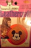 Wonderful world of Disney Leathercraft mickey mouse- Pendant necklace- VINTAGE 1977 Everything included to make it!