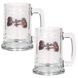 Atlanta Braves Primary Logo 2 Piece 15 oz. Glass Tankard Set